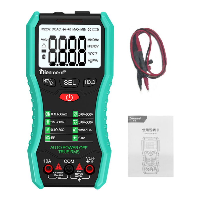 Multimètre numérique portable, voltmètre rétroéclairé, multimètre numérique LCD portable, testeur de tension intelligent multifonctionnel sans contact
