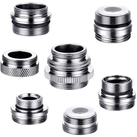 Ensemble d'adaptateurs de robinet 7 pièces, adaptateur d'aérateur d'évier de cuisine en laiton, adaptateur mâle vers femelle pour connecter des tuyaux d'arrosage, filtre à eau