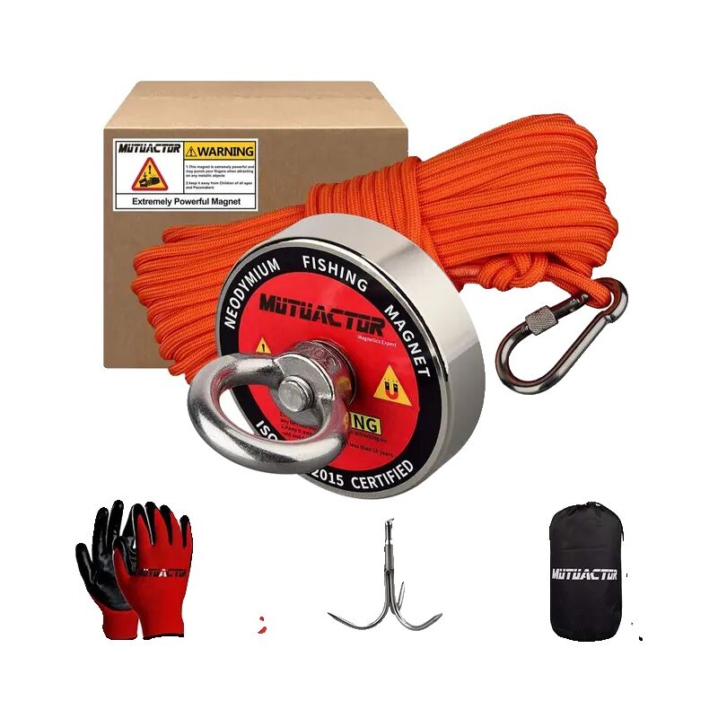 Ensemble d'aimants de récupération, force de traction de 400 lb, corde robuste, griffe de corde de 400 lb, force de traction verticale