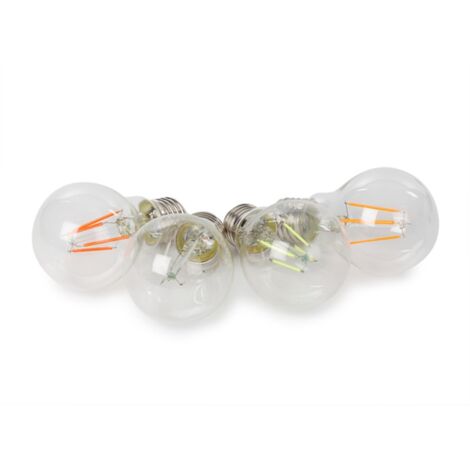 Ensemble dampoules a filament - a60 - verre transparent - 4 pieces - rouge - vert - bleu - orange
