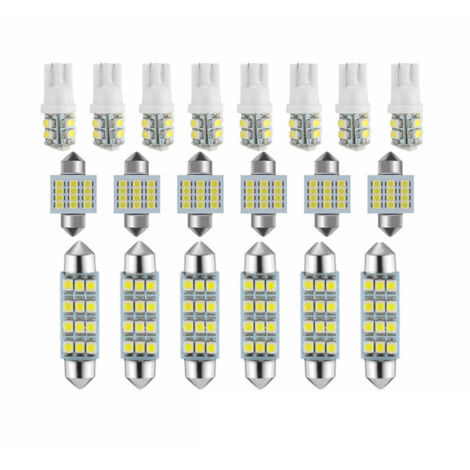 Ensemble d'ampoules LED pour voiture, éclairage intérieur (plafonnier, coffre, plaque d'immatriculation).