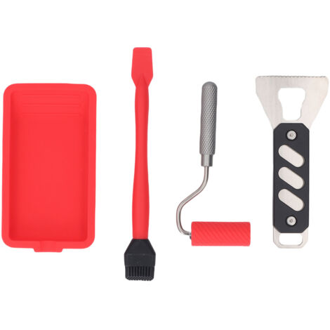 Ensemble d'applicateurs de colle à bois, alliage d'aluminium et Silicone, Kit de brosses de collage portables réutilisables pour le travail du bois