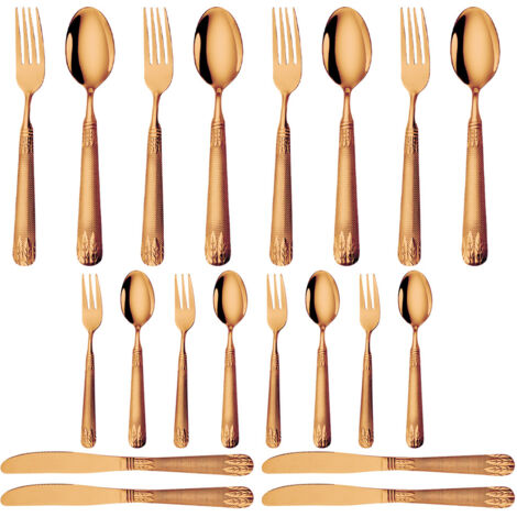 Ensemble d'argenterie de 40 pièces, Service de couverts en acier inoxydable de qualité supérieure pour 5 personnes comprenant une fourchette, un couteau, une cuillère, un lave-vaisselle, Ensemble de 2