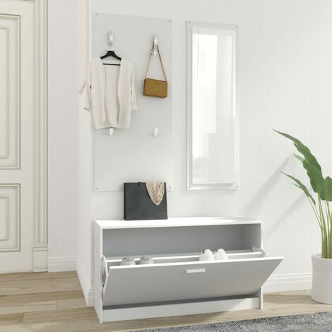 Ensemble d'armoires à chaussures,Grand espace de rangement pour Chambre 3-en-1 Blanc Bois d'ingénierie -90662