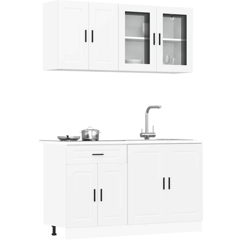 Vidaxl - Ensemble d'armoires cuisine 4pcs Kalmar blanc bois d'ingénierie