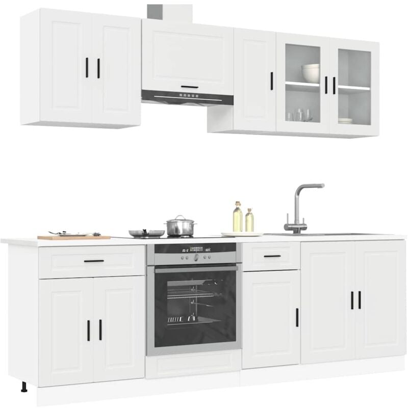 Vidaxl - Ensemble d'armoires cuisine 8pcs Kalmar blanc bois d'ingénierie
