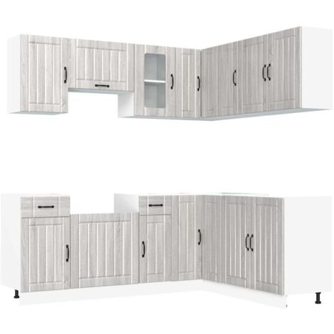 Ensemble d'armoires de cuisine  Meuble de cuisine 11 pcs Kalmar bois d'ingénierie