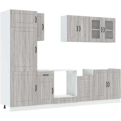 Ensemble d'armoires de cuisine  Meuble de cuisine 8 pcs Kalmar bois d'ingénierie