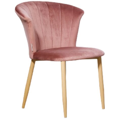 Ensemble de 1/2/4 Chaise de Salle à Manger Rembourrée en Velours Elsa Simple - Rose