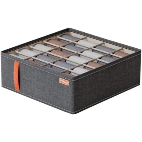Ensemble de 1 organisateurs de tiroirs pliables avec 20 compartiments, organisateur de tiroir pour cravates et chaussettes.