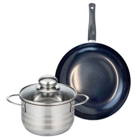 Ensemble de 1 Poêle de cuisson 20 cm et 1 faitout 14 cm Elo Prima Brillant