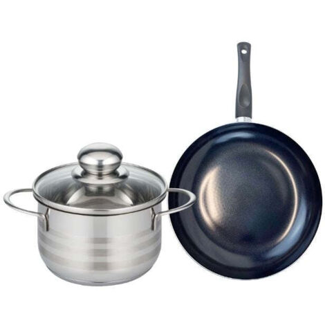 Ensemble de 1 Poêle de cuisson 20 cm et 1 faitout 16 cm Elo Prima Brillant