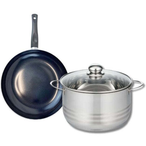 Ensemble de 1 Poêle de cuisson 20 cm et 1 faitout 20 cm Elo Prima Brillant