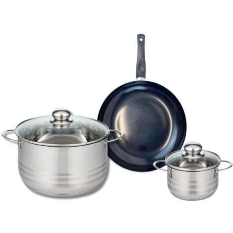 Ensemble de 1 Poêle de cuisson 20 cm et 2 faitouts 12 et 20 cm Elo Prima Brillant