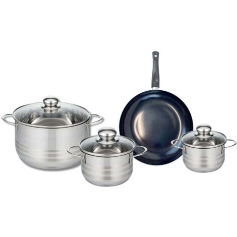 Ensemble de 1 Poêle de cuisson 20 cm et 3 faitouts 12, 14 et 20 cm Elo Prima Brillant