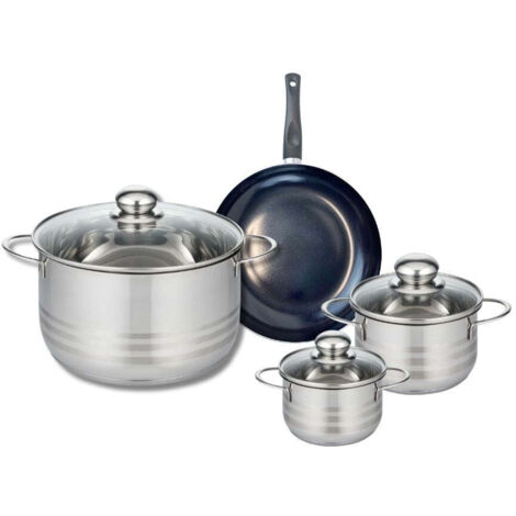 Ensemble de 1 Poêle de cuisson 20 cm et 3 faitouts 12, 14 et 24 cm Elo Prima Brillant