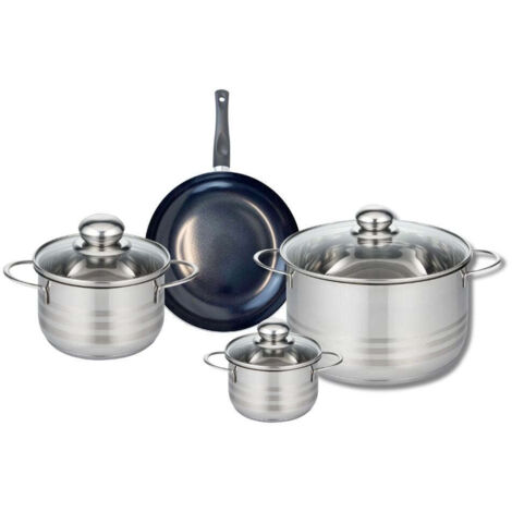 Ensemble de 1 Poêle de cuisson 20 cm et 3 faitouts 12, 16 et 24 cm Elo Prima Brillant