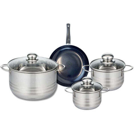 Ensemble de 1 Poêle de cuisson 20 cm et 3 faitouts 14, 16 et 24 cm Elo Prima Brillant
