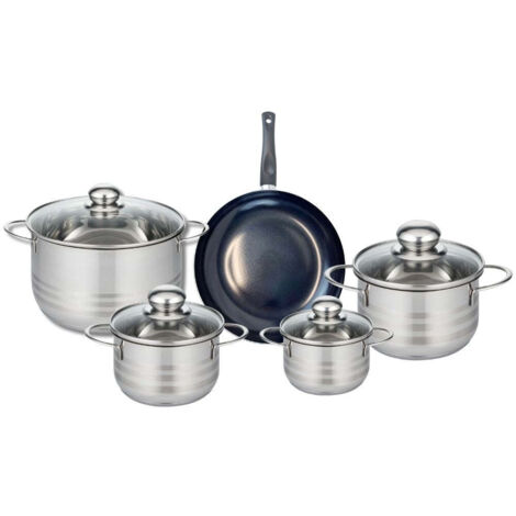 Ensemble de 1 Poêle de cuisson 20 cm et 4 faitouts 12, 14, 16 et 20 cm Elo Prima Brillant