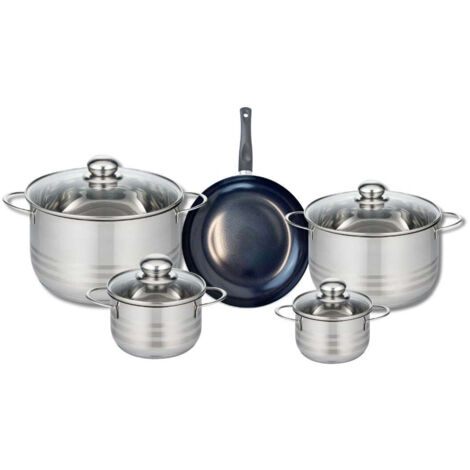 Ensemble de 1 Poêle de cuisson 20 cm et 4 faitouts 12, 14, 20 et 24 cm Elo Prima Brillant