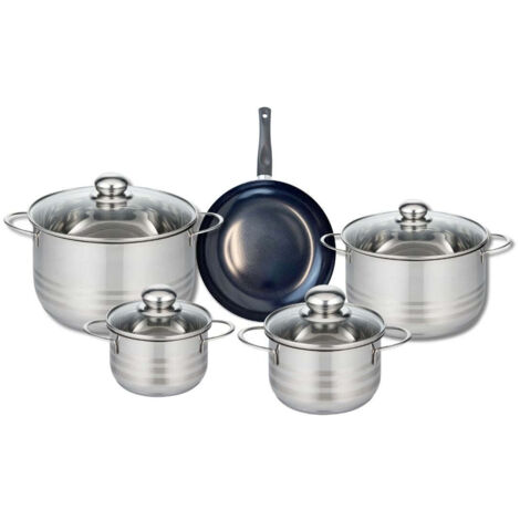 Ensemble de 1 Poêle de cuisson 20 cm et 4 faitouts 14, 16, 20 et 24 cm Elo Prima Brillant
