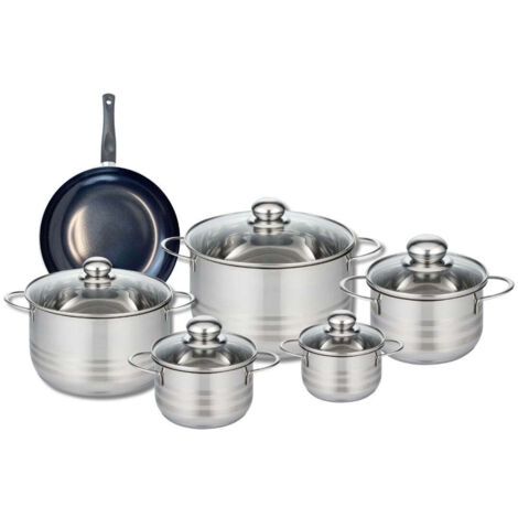 Ensemble de 1 Poêle de cuisson 20 cm et 5 faitouts 12, 14, 16, 20 et 24 cm Elo Prima Brillant