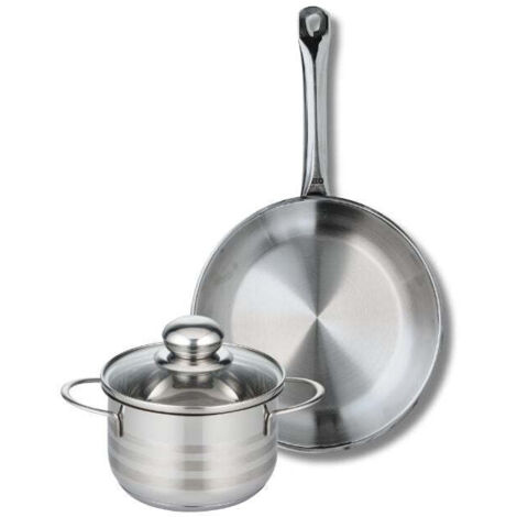 Ensemble de 1 Poêle de cuisson 24 cm et 1 faitout 14 cm Elo Profi Brillant