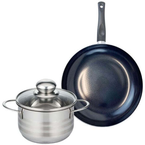 Ensemble de 1 Poêle de cuisson 24 cm et 1 faitout 16 cm Elo Prima Brillant