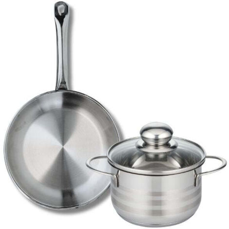 Ensemble de 1 Poêle de cuisson 24 cm et 1 faitout 16 cm Elo Profi Brillant