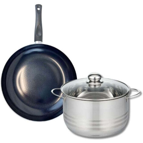 Ensemble de 1 Poêle de cuisson 24 cm et 1 faitout 20 cm Elo Prima Brillant