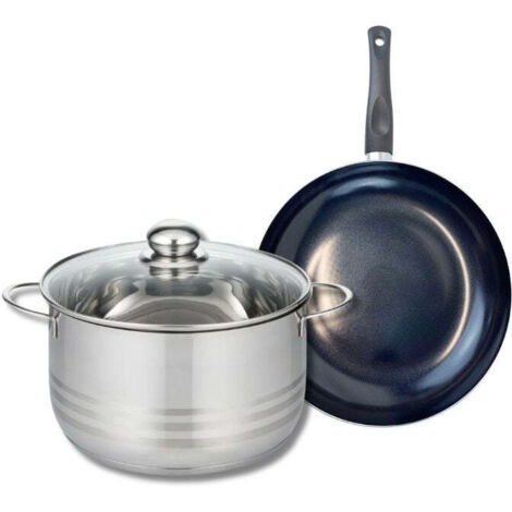 Ensemble de 1 Poêle de cuisson 24 cm et 1 faitout 24 cm Elo Prima Brillant