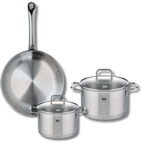 Ensemble de 1 Poêle de cuisson 24 cm et 2 faitouts 14 et 16 cm Elo Profi Citrin
