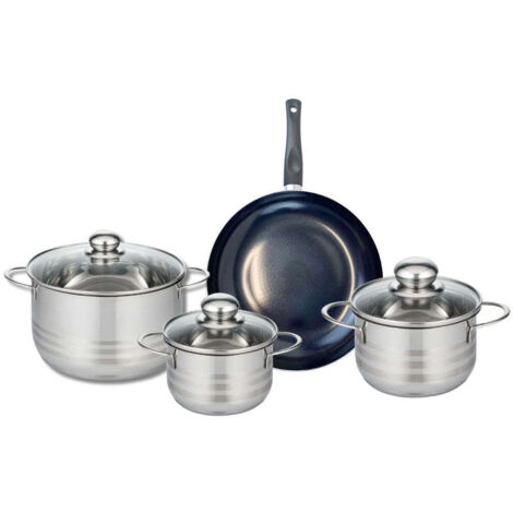 Ensemble de 1 Poêle de cuisson 24 cm et 3 faitouts 14, 16 et 20 cm Elo Prima Brillant