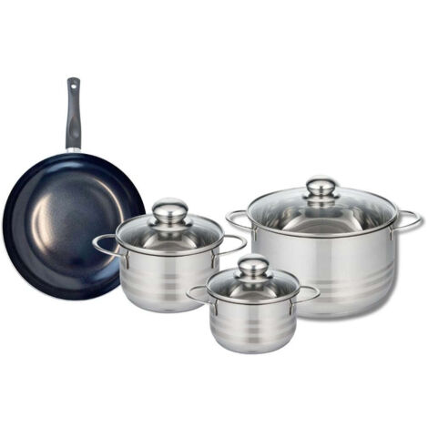 Ensemble de 1 Poêle de cuisson 24 cm et 3 faitouts 14, 16 et 24 cm Elo Prima Brillant
