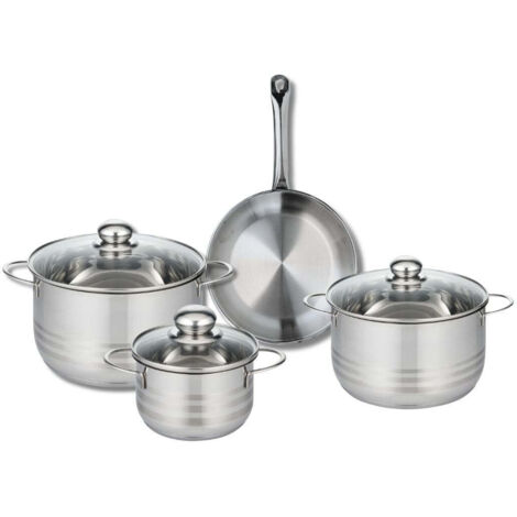 Ensemble de 1 Poêle de cuisson 24 cm et 3 faitouts 16, 20 et 24 cm Elo Profi Brillant