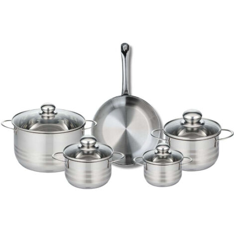 Ensemble de 1 Poêle de cuisson 24 cm et 4 faitouts 12, 14, 16 et 20 cm Elo Profi Brillant