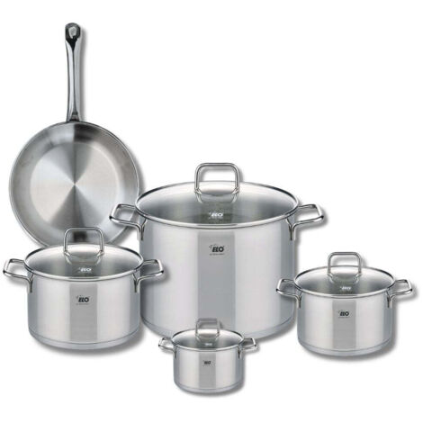 Ensemble de 1 Poêle de cuisson 24 cm et 4 faitouts 12, 16, 20 et 26 cm Elo Profi Citrin