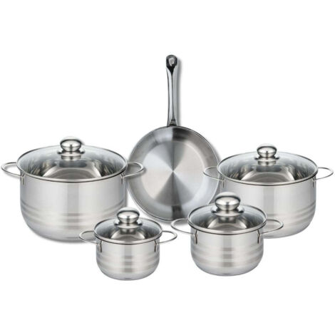Ensemble de 1 Poêle de cuisson 24 cm et 4 faitouts 14, 16, 20 et 24 cm Elo Profi Brillant