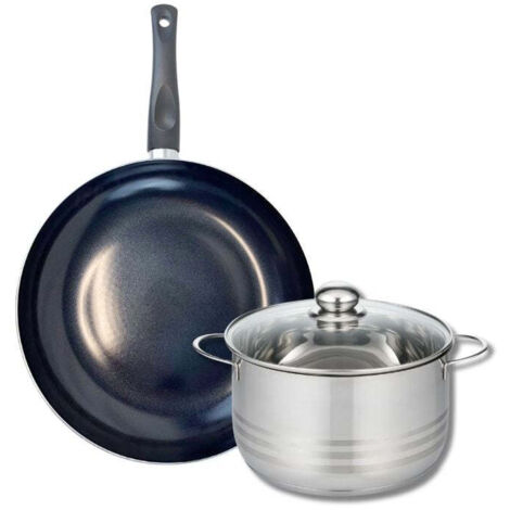 Ensemble de 1 Poêle de cuisson 28 cm et 1 faitout 20 cm Elo Prima Brillant