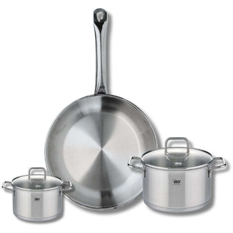 Ensemble de 1 Poêle de cuisson 28 cm et 2 faitouts 12 et 16 cm Elo Profi Citrin