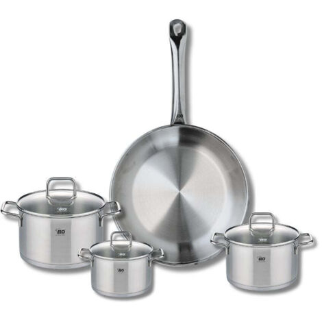 Ensemble de 1 Poêle de cuisson 28 cm et 3 faitouts 12, 14 et 16 cm Elo Profi Citrin