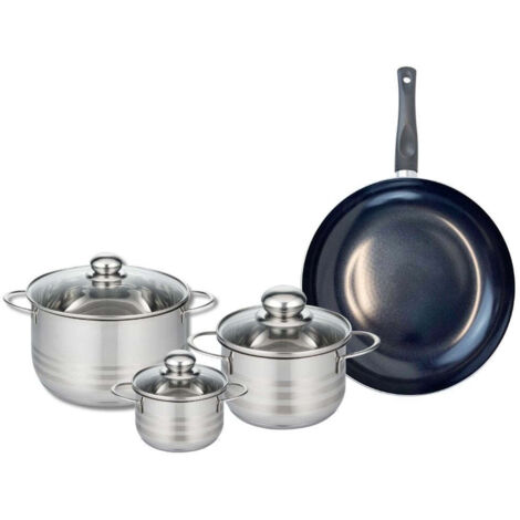 Ensemble de 1 Poêle de cuisson 28 cm et 3 faitouts 12, 16 et 20 cm Elo Prima Brillant