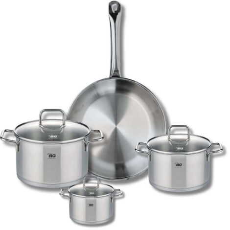 Ensemble de 1 Poêle de cuisson 28 cm et 3 faitouts 12, 16 et 20 cm Elo Profi Citrin