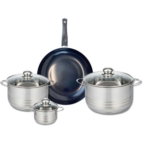 Ensemble de 1 Poêle de cuisson 28 cm et 3 faitouts 12, 20 et 24 cm Elo Prima Brillant