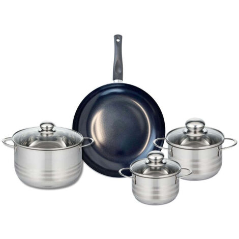 Ensemble de 1 Poêle de cuisson 28 cm et 3 faitouts 14, 16 et 20 cm Elo Prima Brillant