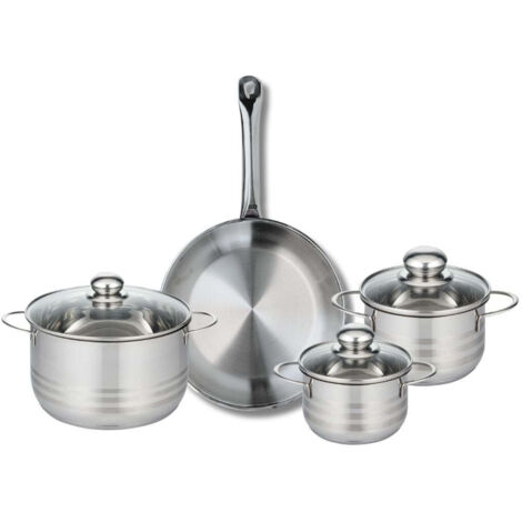 Ensemble de 1 Poêle de cuisson 28 cm et 3 faitouts 14, 16 et 20 cm Elo Profi Brillant