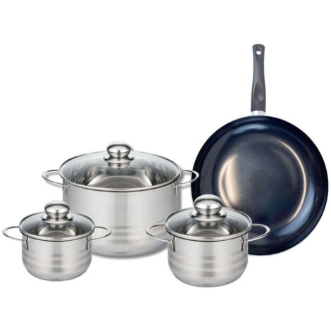Ensemble de 1 Poêle de cuisson 28 cm et 3 faitouts 14, 16 et 24 cm Elo Prima Brillant