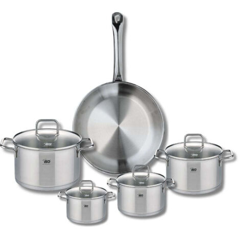 Ensemble de 1 Poêle de cuisson 28 cm et 4 faitouts 12, 14, 16 et 20 cm Elo Profi Citrin