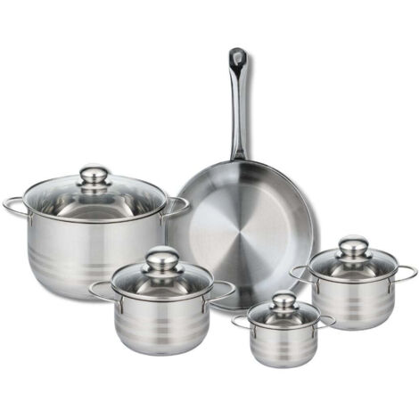 Ensemble de 1 Poêle de cuisson 28 cm et 4 faitouts 12, 14, 16 et 24 cm Elo Profi Brillant
