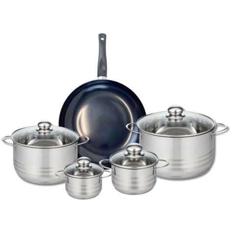 Ensemble de 1 Poêle de cuisson 28 cm et 4 faitouts 12, 14, 20 et 24 cm Elo Prima Brillant